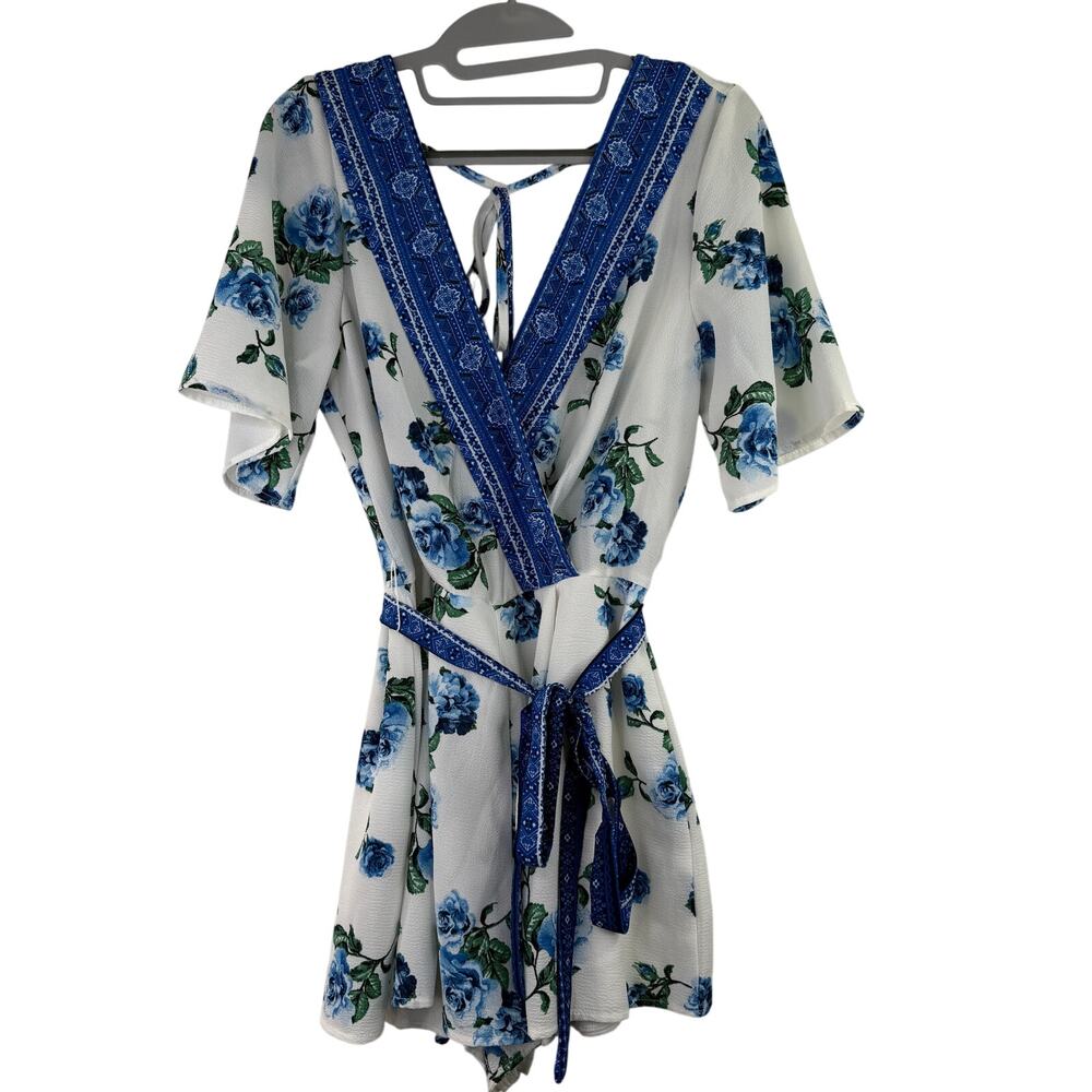 Altar’d State Floral Romper Tie Dress Size Medium